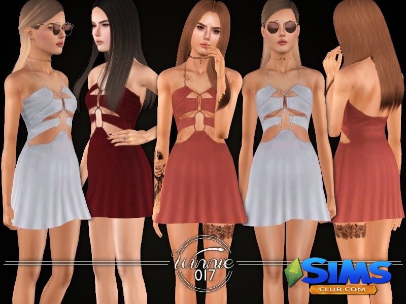 Платье Tied Skater Mini (Teens) для Симс 3 | Скриншот 6