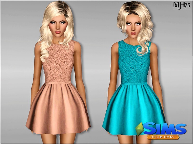 Платье S3 Delicate Lace Dress Mh75 для Симс 3 | Скриншот 5