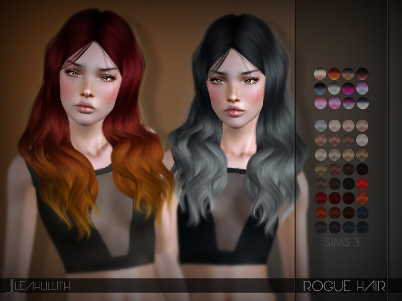 Прическа LeahLillith Rogue Hair для Симс 3 | Скриншот 2