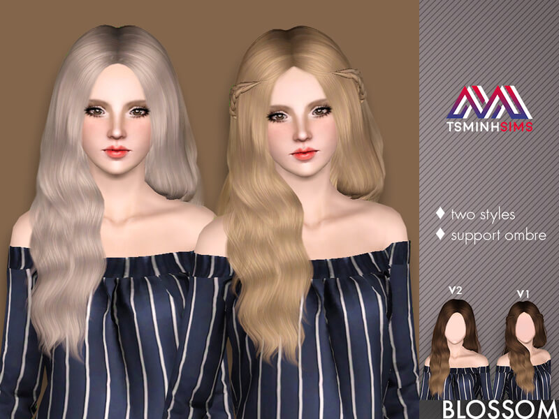 Прическа Blossom ( Hair 37 Set ) для Симс 3 | Скриншот 1