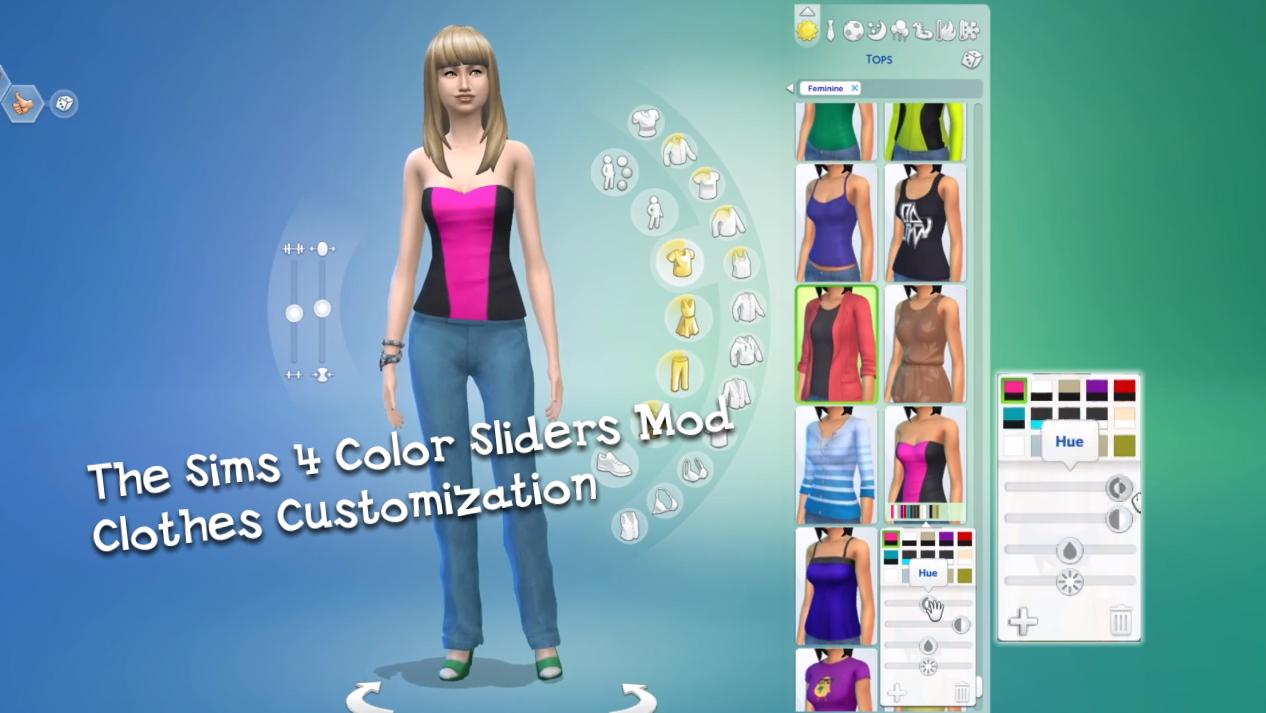 Регуляторы цветов и тона для волос и одежды / Color Sliders for Hair and Clothes | Скриншот 3