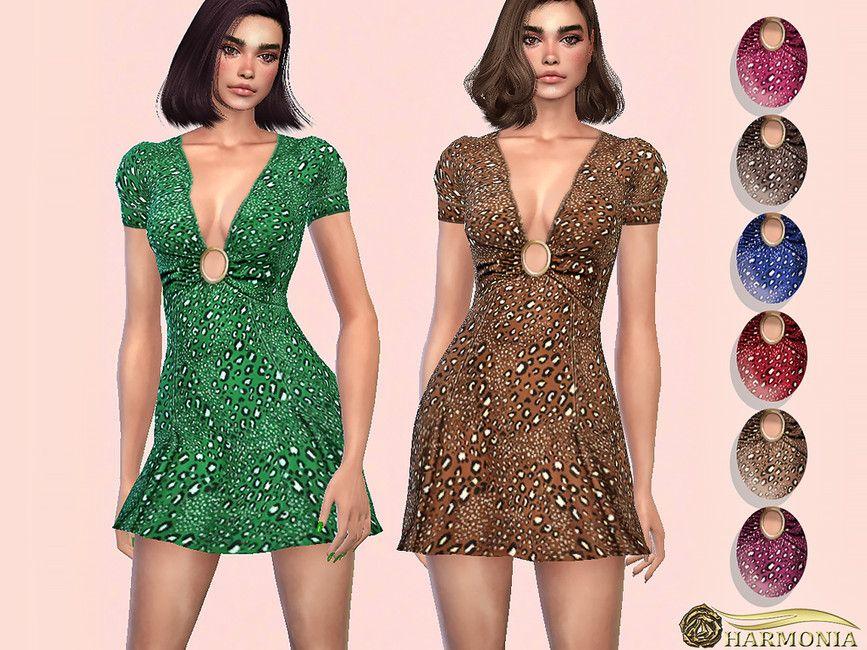 Leopard-print Dress with Ring Hardware | Скриншот 1